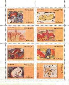 Nagaland 1973 Paintings of Animals perf set of 8 values u...