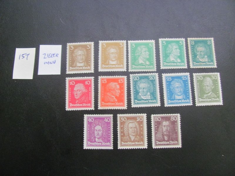 Germany 1926-7 MNH  6 HIGH #S SIGNED SC 351-362  SET VF/XF 1100 EUROS (157)