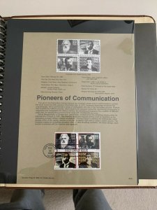 USPS Souvenir Page Scott 3061-3064, 1996 pioneers of communication
