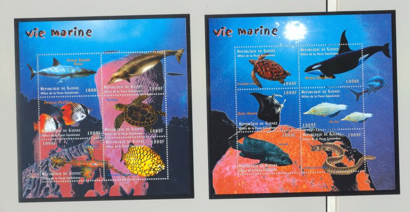 Guinea MI #2196-2219 Fish, Turtles 4v M/S of 6 & 2v S/S