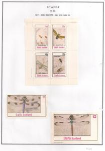 SCOTLAND - STAFFA - 1982 - Insects #2 - Perf, 4v, Souv, D/L Sheets - MLH