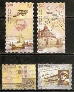 India 2011 100 Years of First Airmail Aerial Post Map Stamp on Stamp Aeroplan...