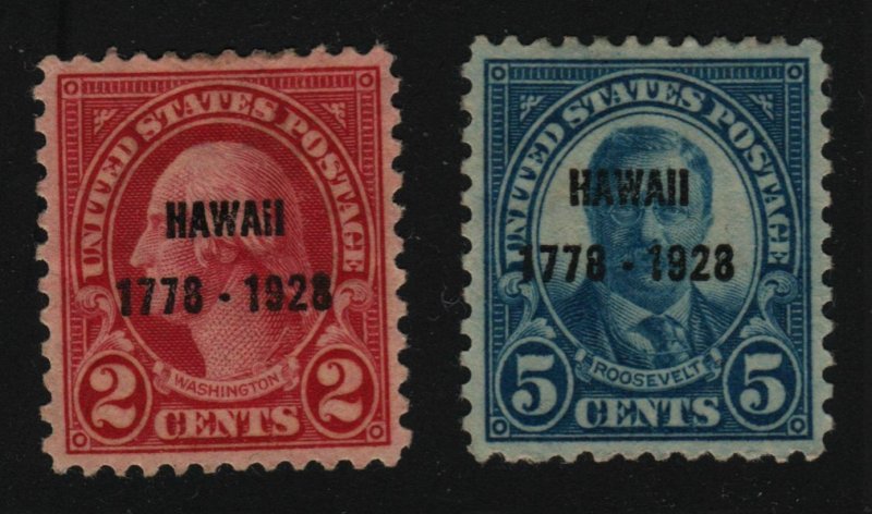 1928 HAWAII commemorative Sc 647 648 MHR VF 2c and 5c set