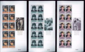 JOHN LENNON & YOKO ONO Married Commemorative Sheets x3 Gibraltar #802 -04 E3