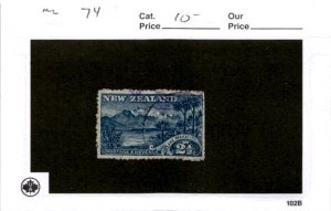 New Zealand, Postage Stamp, #74 Used, 1898 Lake Wakatipu (AH)