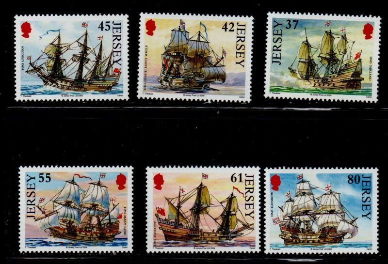 Jersey Sc  1408-1413 2009 Ships sailed by Carteret stamp set mint NH