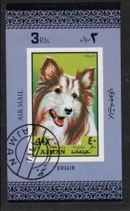 1971 Ajman - Dogs, Collie - Mi-1205 Deluxe MS - CTO