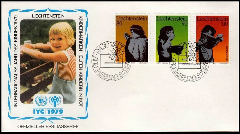 LIECHTENSTEIN - 1979 INTERNATIONAL YEAR OF THE CHILD - 3V - FDC