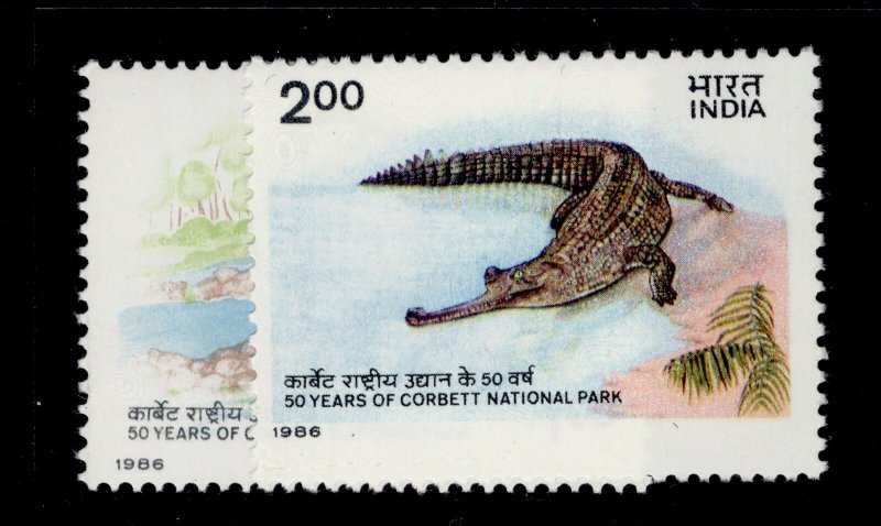 INDIA QEII SG1224-1225, 50 years of Corbett National Park complete set, NH MINT.