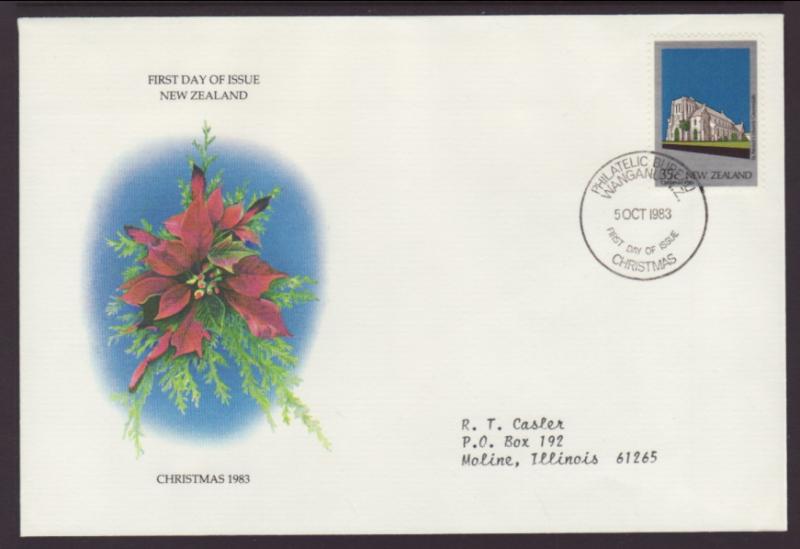 New Zealand Christmas 1983 Typed FDC BIN
