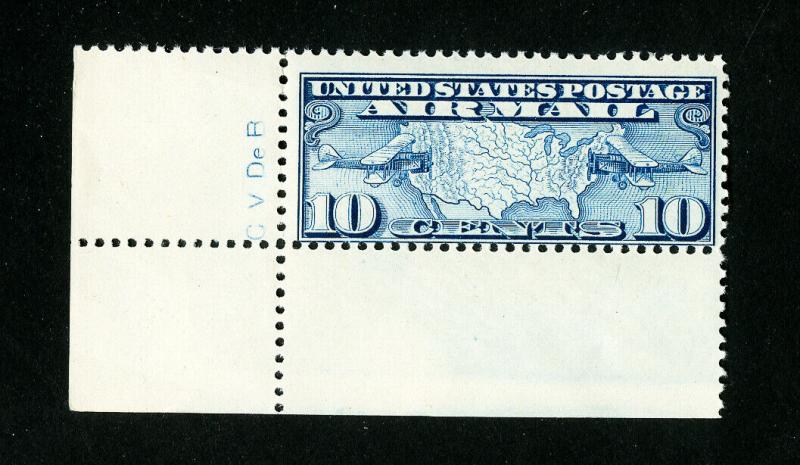 US Stamps # C7 F-VF Engraver's Initials OG NH