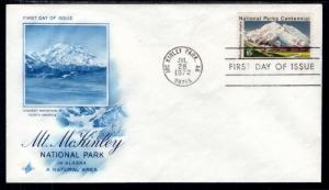 US 1454 Mt McKinley Artcraft Blue U/A FDC