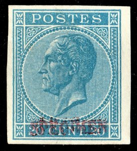 [st1523] BELGIUM 1865 Scott#19 MNG imperf. with Overprint SPECIMEN