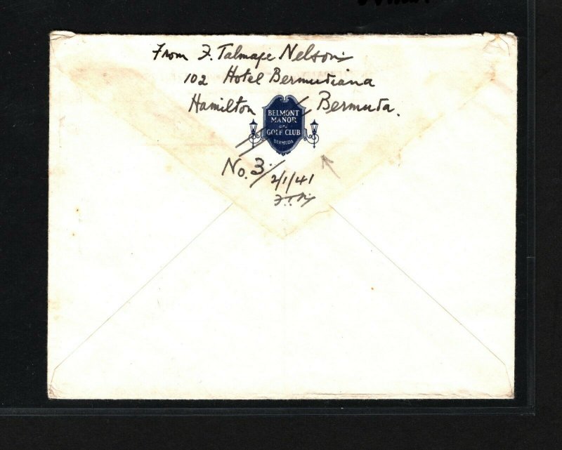 BERMUDA Cover *GOLF CLUB*Imprint Hamilton Air Mail Herts BANK 1948 AM148