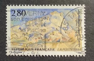 France 1994 Scott 2430 used - 2.80fr,  Tourism,  St. Victoire Mountains