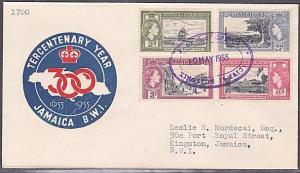 JAMAICA 1955 Tercentenary set commem FDC - special cancel..................739