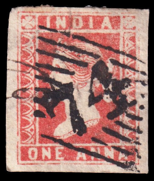 India Scott 4, Die I (1854) Used F, CV $77.50 C