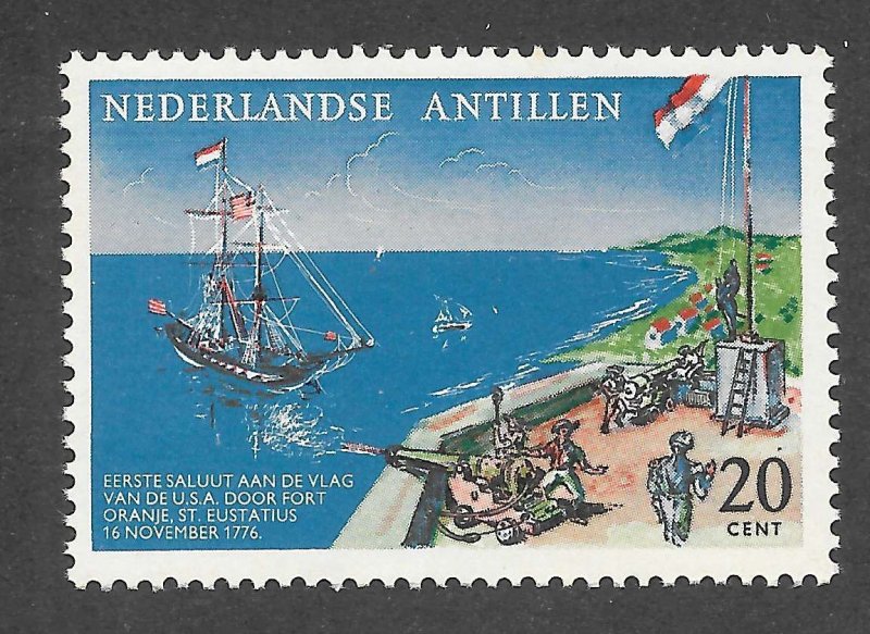 Netherlands Antilles Scott 273 MNHOG - 1961 1st Foreign Salute to US Flag