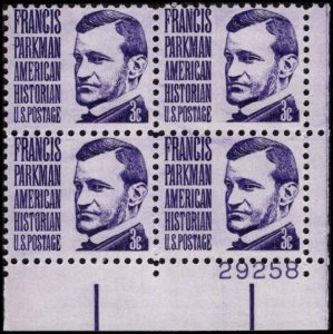 US #1281 FRANCIS PARKMAN MNH LR PLATE BLOCK #29258 DURLAND .40¢