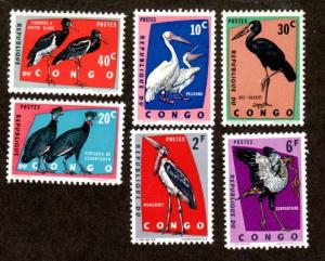 Congo # 429-432,434,438 Mint NH Birds u!