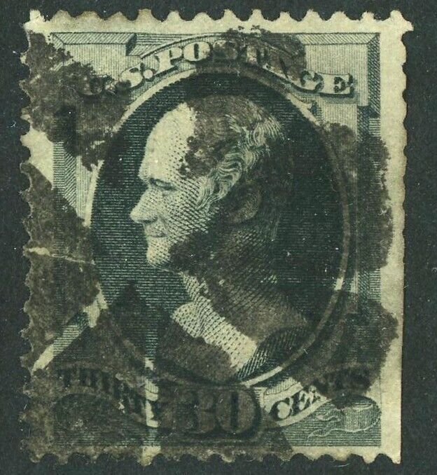 USA #165 Alexander Hamilton 30c Postage Stamp 1874 A53 Used