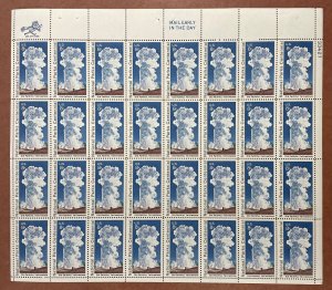 1453 NATIONAL PARKS CENTENNIAL (Old Faithful) Sheet of 32 US 8¢ Stamps MNH 1972