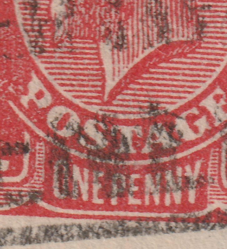 Australia a used KGV 1 red Die 3 with flaw on S of Aus