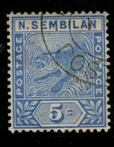 MALAYA NEGRI SEMBILAN SG4 1894 5c BLUE FINE USED