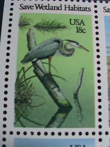 ​UNITED STATES -1981 SC#1924a PRESERVATION OF WILDLIFE HIBITATS -MNH BLOCK-VF