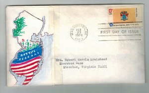 1976 BICENT. STATEHOOD RARE MRS. ARMISTEAD HANDPAINTED 1 OF A KIND NEW JERSEY