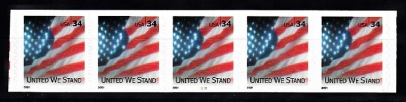 USA PNC SC# 3550 UNITED WE STAND $0.34c PL# 1111 S.A.- PNC5 MNH