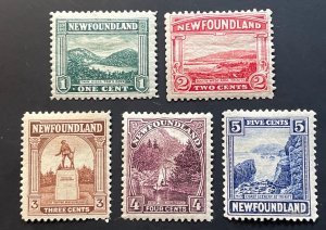 Newfoundland, Scott 131 - 135, Unused LH-HR (See pic)