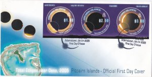 Pitcairn Islands # 616, Solar Eclipse Souvenir Sheet First Day Cover