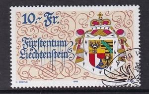 Liechtenstein   #1088   cancelled 1996   new constitution  National arms
