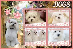 Stamps. Fauna Domestic DOGS  1+1 sheets perforated 2016 year Guinee