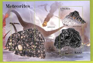 B0542 - LIBERIA - MISPERF ERROR Stamp Sheet - 2022 - DINOSAUR Meteorites-