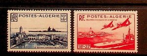 ALGERIA Sc B55-6 NH ISSUE OF 1949 - SHIP & AIRCRAFT