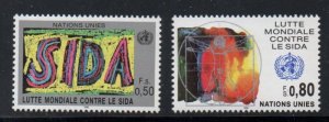 UN Geneva Sc 184-185 1990 AIDS stamp set mint NH