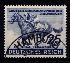 Germany 1942 Hamburg Derby & Hitler Culture Fund, 25pf.+100pf [Used]