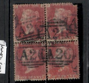 GIBRALTAR GREAT BRITAIN USED IN QV 1D SG Z19 BLOCK OF 4    VFU     P0607H