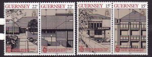 Guernsey-Sc#348-51- id4-unused NH set-Europa-Modern Architecture-1987-