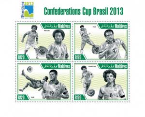 MALDIVES 2013 SHEET CONFEDERATIONS CUP BRAZIL FOOTBALL SOCCER SPORTS mld13307a