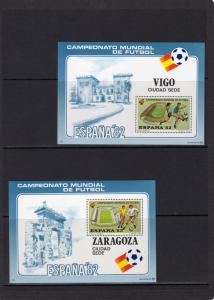 Spain 1982 World Cup Championship Spain 14 Souvenir Sheets Gremio Perforated