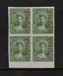 Canada #18Pi Extra Fine Plate Proof Block On India Paper Major Reentry Pos 94