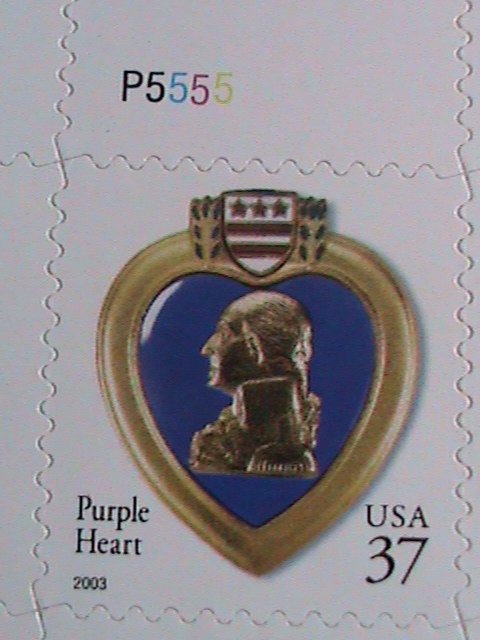 UNITED STATES-2003-SC# 3784 PURPLE HEART MNH PLATE BLOCK OF 4 VERY FINE