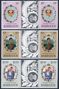 Barbados 547-549 gutter, MNH. Michel 527-529. Prince Charles-Diana Wedding,1981.