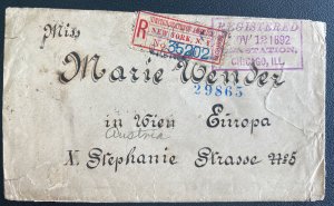 1892 Chicago IL USA Registered Cover To Vienna Austria Stampless