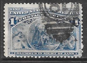 USA 230: 1c Columbus in Sight of Land, used, F