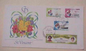 ST. VINCENT  FDC PRINCESS DIANA 1981 CACHET  UNADDRESSED