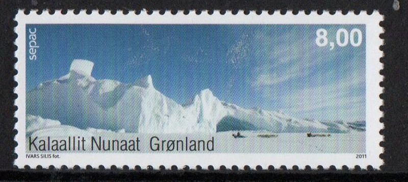 Greenland Sc 600  2011  Iceberg & Dog Sled stamp  mint NH